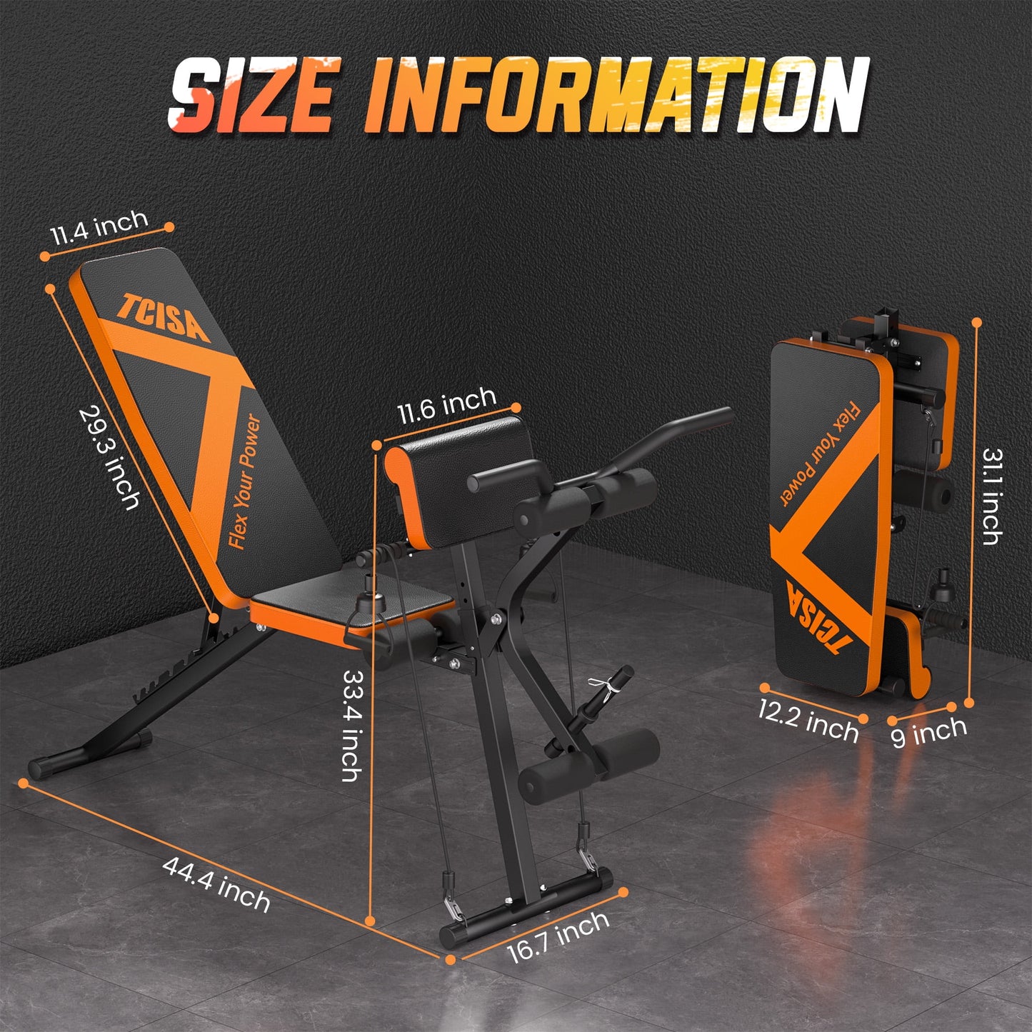 Transform Your Home Workouts with the TCISA Adjustable Weight Bench - Ultimate Versatility for Muscle Building with Leg Extension and Preacher Curl Pad