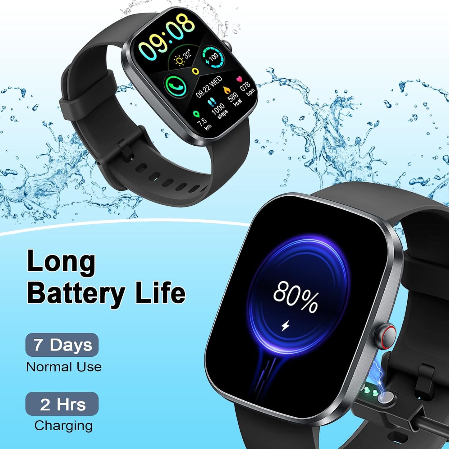 Smart Watch(Answer/Make Call), 1.91" Smartwatch for Men Women, NEW Fitness Watch with 110+ Sport Modes, Fitness Activity Tracke with Pedometer/Sleep Monitor/Heart Rate/Ip68 Waterproof, for Android Ios