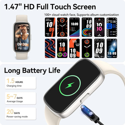 Fitness Tracker Watch with 24/7 Heart Rate Blood Oxygen Sleep Monitor, IP68 Waterproof Smart Watch, Step Calorie Counter Pedometer Health Activity Trackers and Smartwatches for Men Women