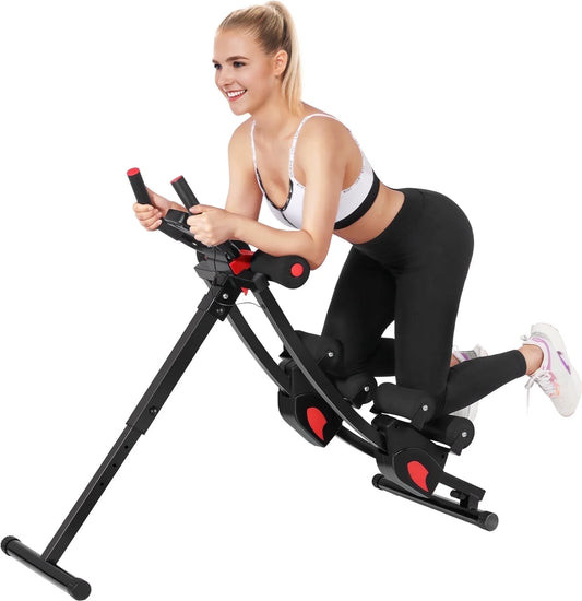 GIKPAL Adjustable Resistance Ab Machine for Home Gym, Height-Adjustable and Foldable Ab Trainer with 440 lbs Weight Capacity