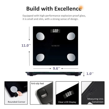 NUTRI FIT Digital Smart Scale for Body Weight and Body Fat Composition Analysis