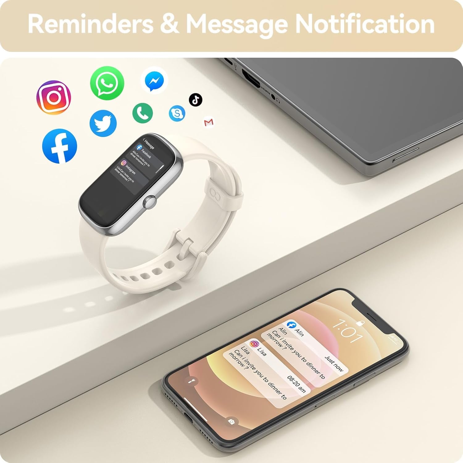 Fitness Tracker Watch with Heart Rate Blood Oxygen Sleep Monitor, IP68 Waterproof Smart Watches, Step Calorie Counter Activity Trackers and Smartwatches for Women Men